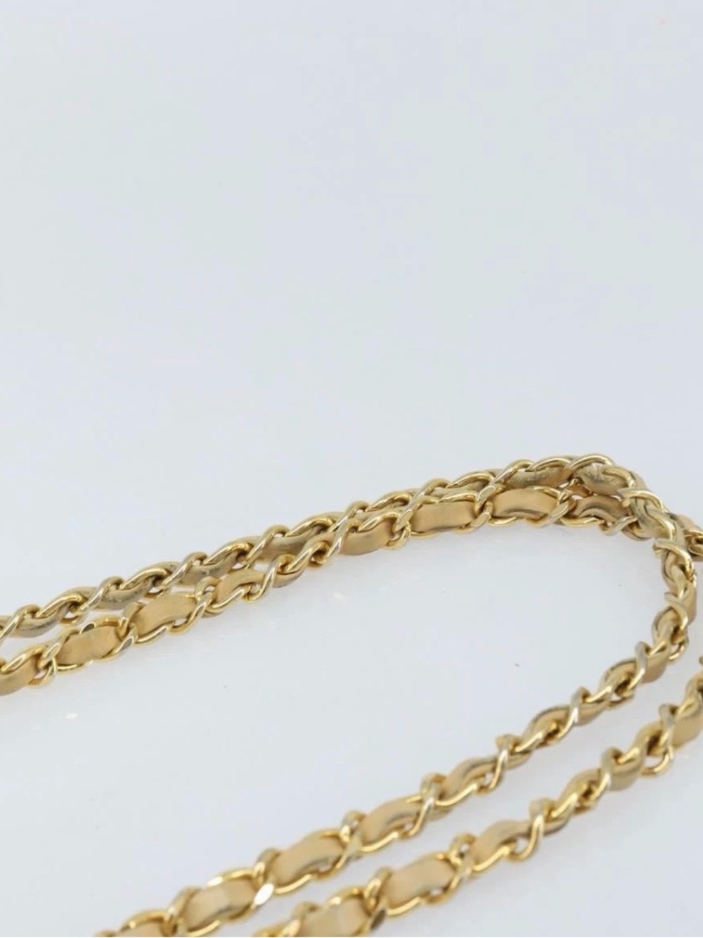 CHANEL Matelasse Chain Shoulder Tote Bag Lamb Skin Beige Gold CC Auth - Picture 8 of 12